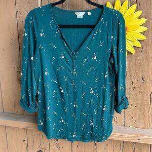 Green Floral Women's Top